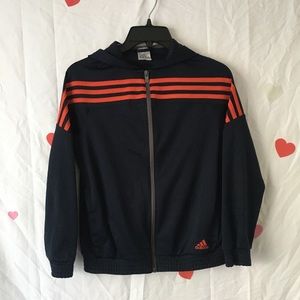 Boys Orange & Navy Adidas Track Jacket